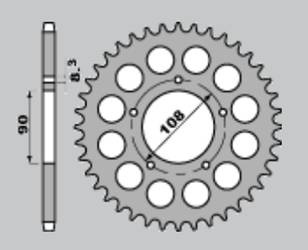 Zębatka tylna 1022 47 (1022-47) cagiva 350 alla azura`84-88